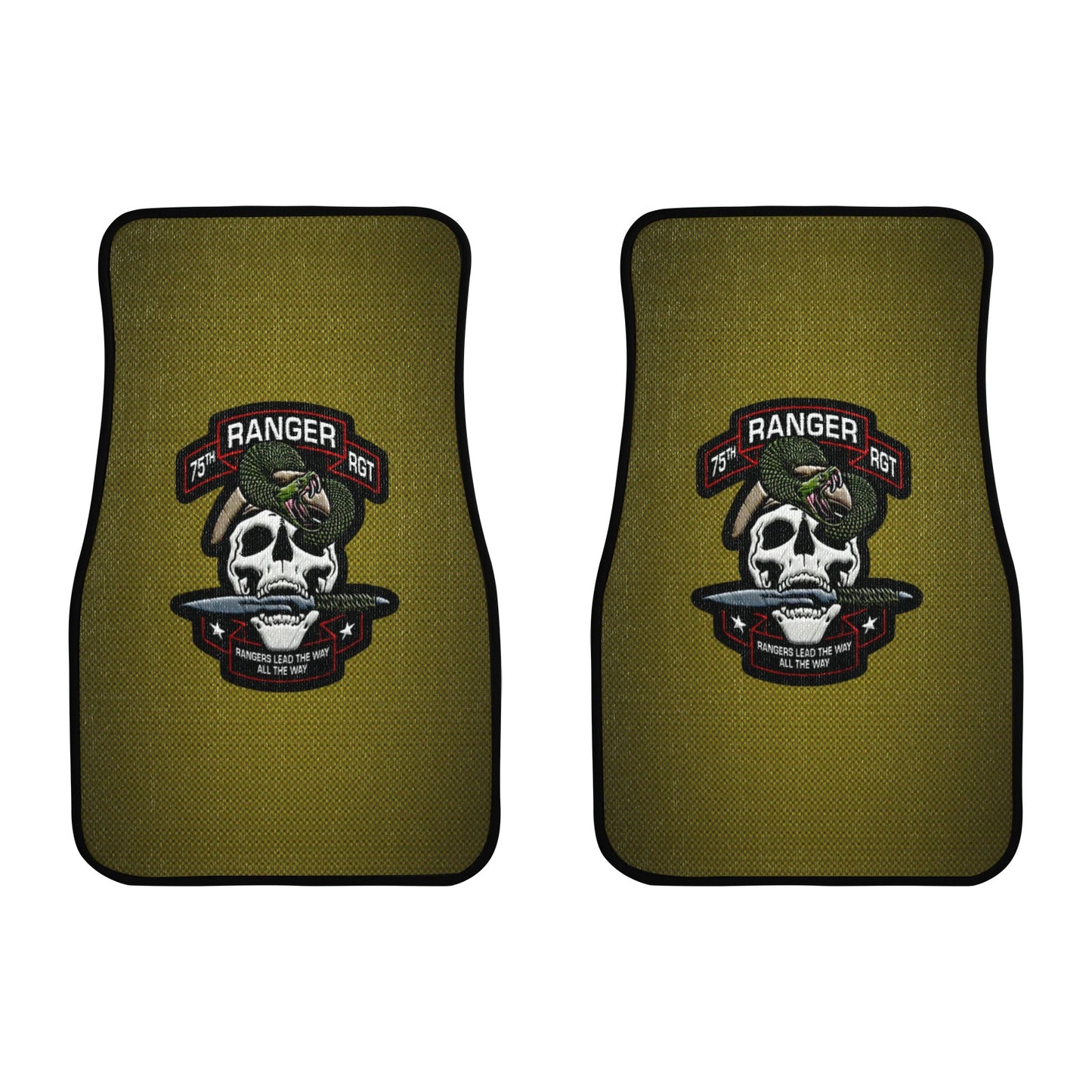US Army Rangers Special Forces Skull 95th Infantry Insignia Custom Monogram Floor Mats Front Car Floor Mat (2pcs) Comes With Initials Or Name On Them...