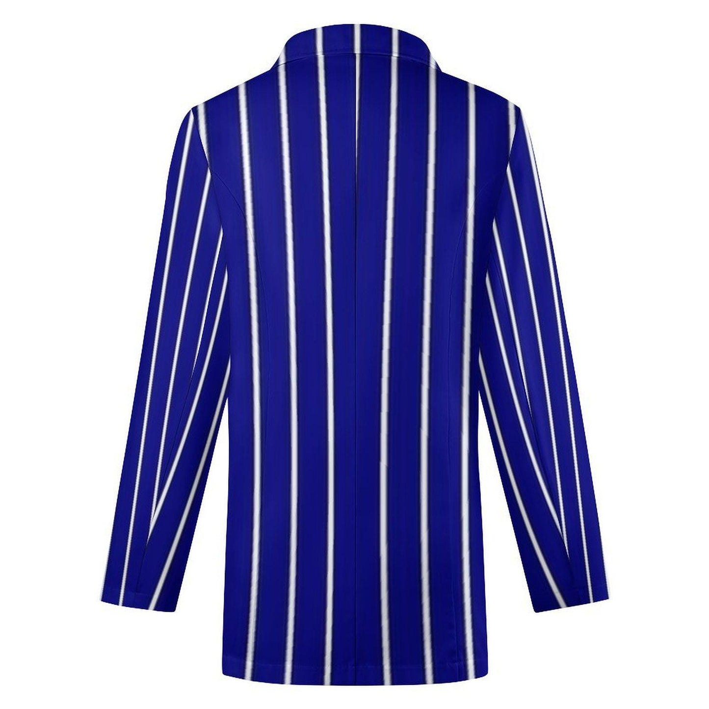 Women's Midnight Blue White Pinstripe Formal Event Summer Blazer Jacket..