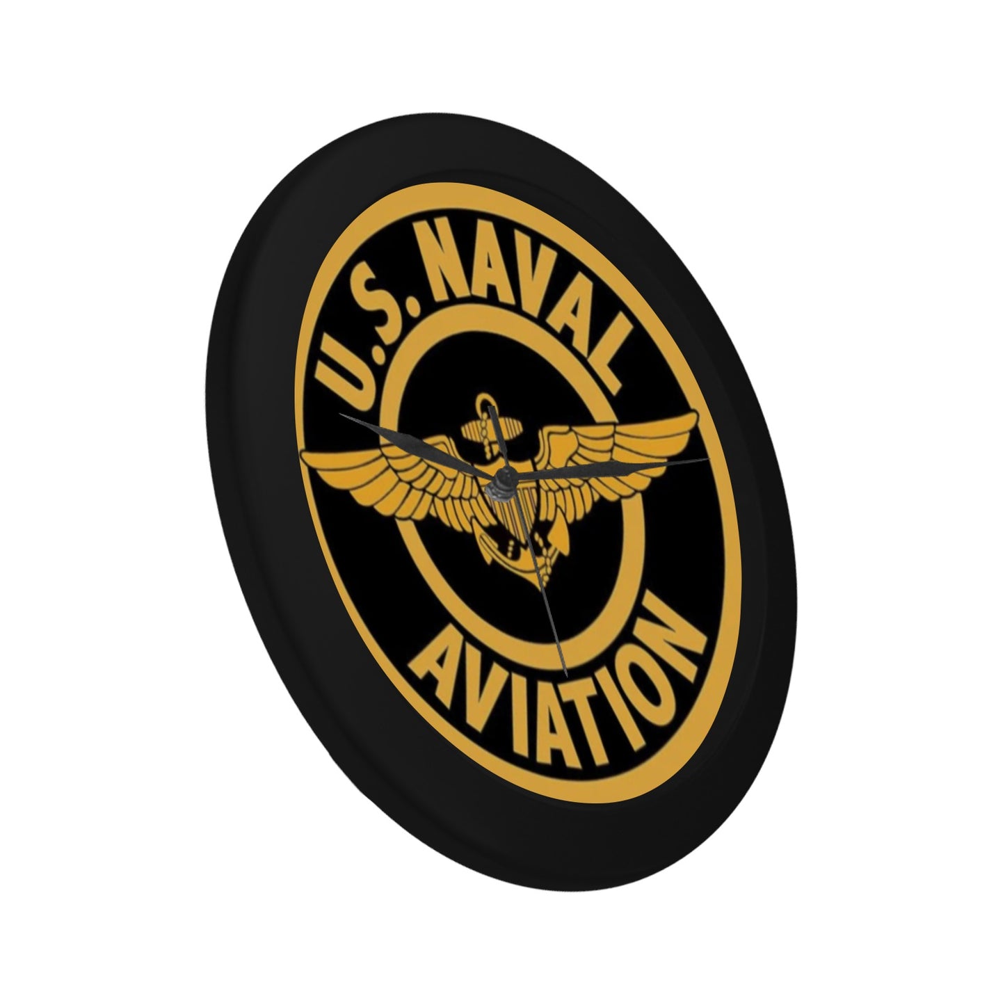 US Navy Gold Yellow Orange Black Outer Wall Clock Circular Plastic Wall clock