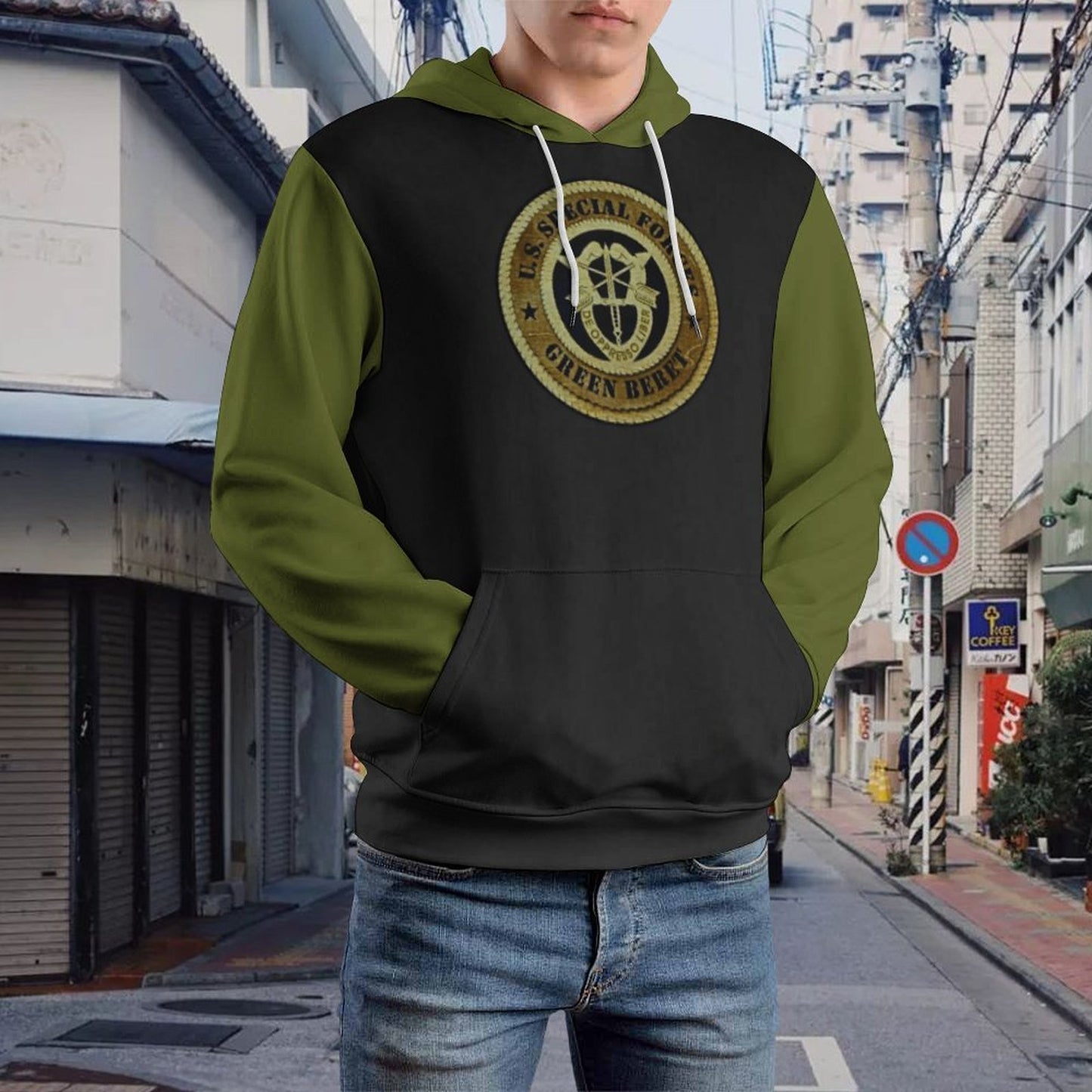 Men's Women's Madison Ave U.S. Army Special Forces Emblem Soft Double Layer Loose Fitting Hoodie