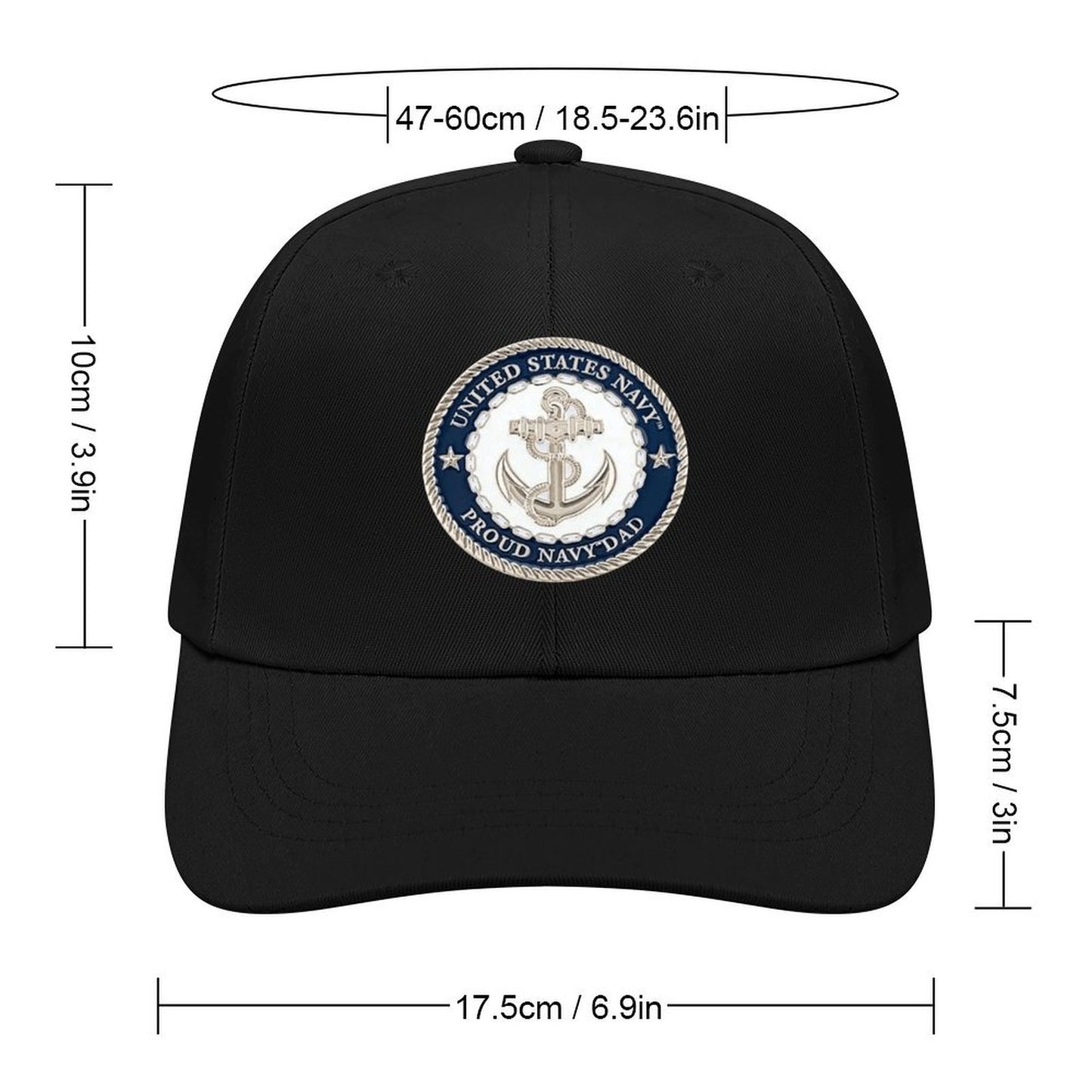 U.S. Navy Proud Dad Adjustable Velcro Strap Baseball Cap