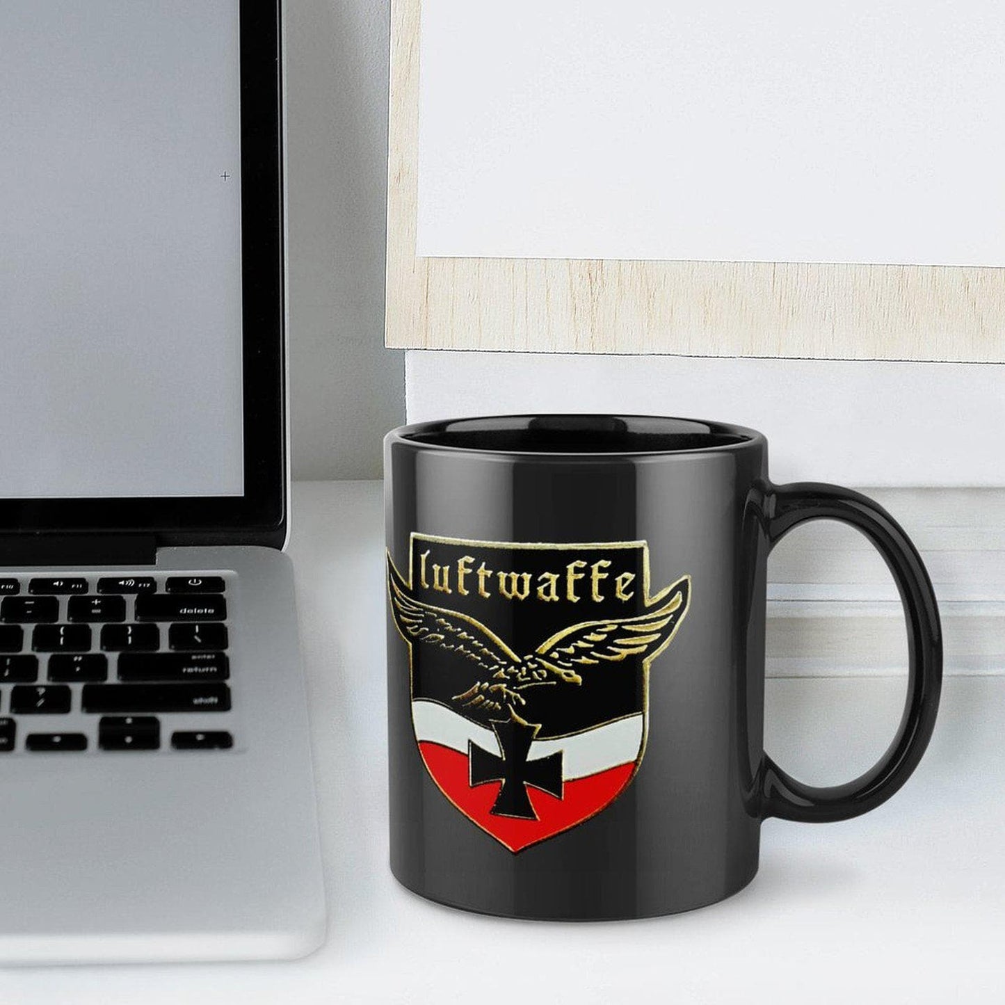 Luftwaffe Black & Red Emblem Ceramic Coffee Mug (Comes With Your Initials or Rank And Name At No Additional Charge!)