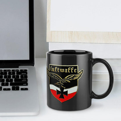 Luftwaffe Black & Red Emblem Ceramic Coffee Mug (Comes With Your Initials or Rank And Name At No Additional Charge!)