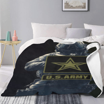 Large 70X80 Inch Microfleece Soft Warm US Army Soldier Insignia Monogram Blanket Ultra-Soft Micro Fleece Blanket 60"x80" (Thick) Name Rank Can Be Put On This Blanket...