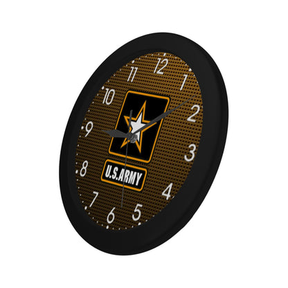 US Army Orange & Black Insignia With White Numerals Wall Clock Circular Plastic Wall clock