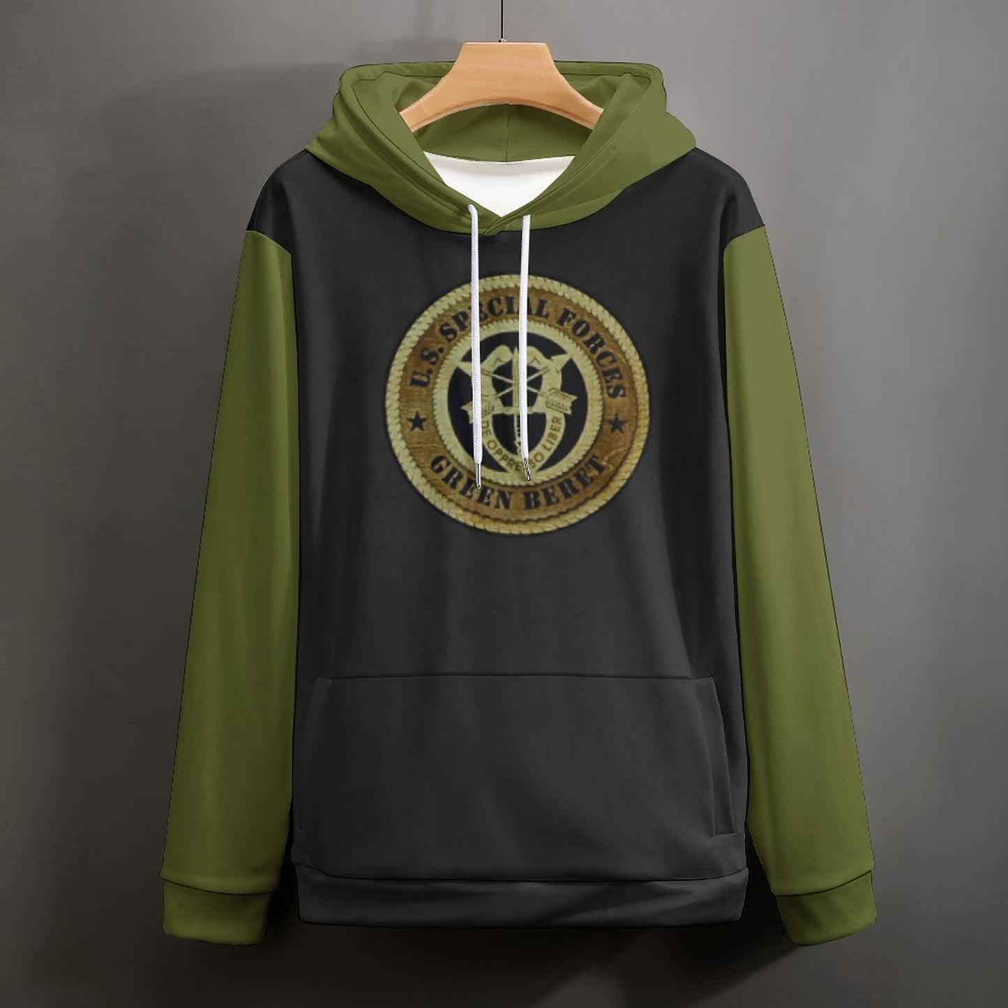 Men's Women's Madison Ave U.S. Army Special Forces Emblem Soft Double Layer Loose Fitting Hoodie
