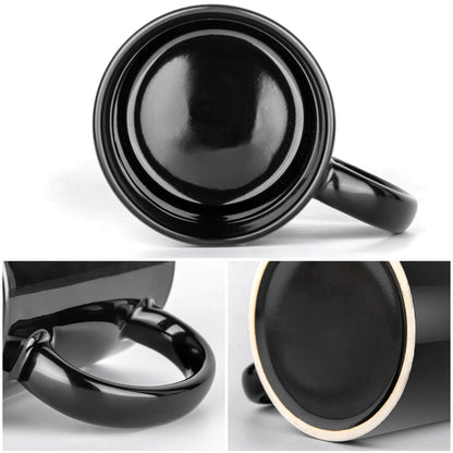 United States Navy White Emblem On Black Ceramic Coffee Mug (Comes With Your Initials Or Rank And Name Free Of Charge On Mug!)