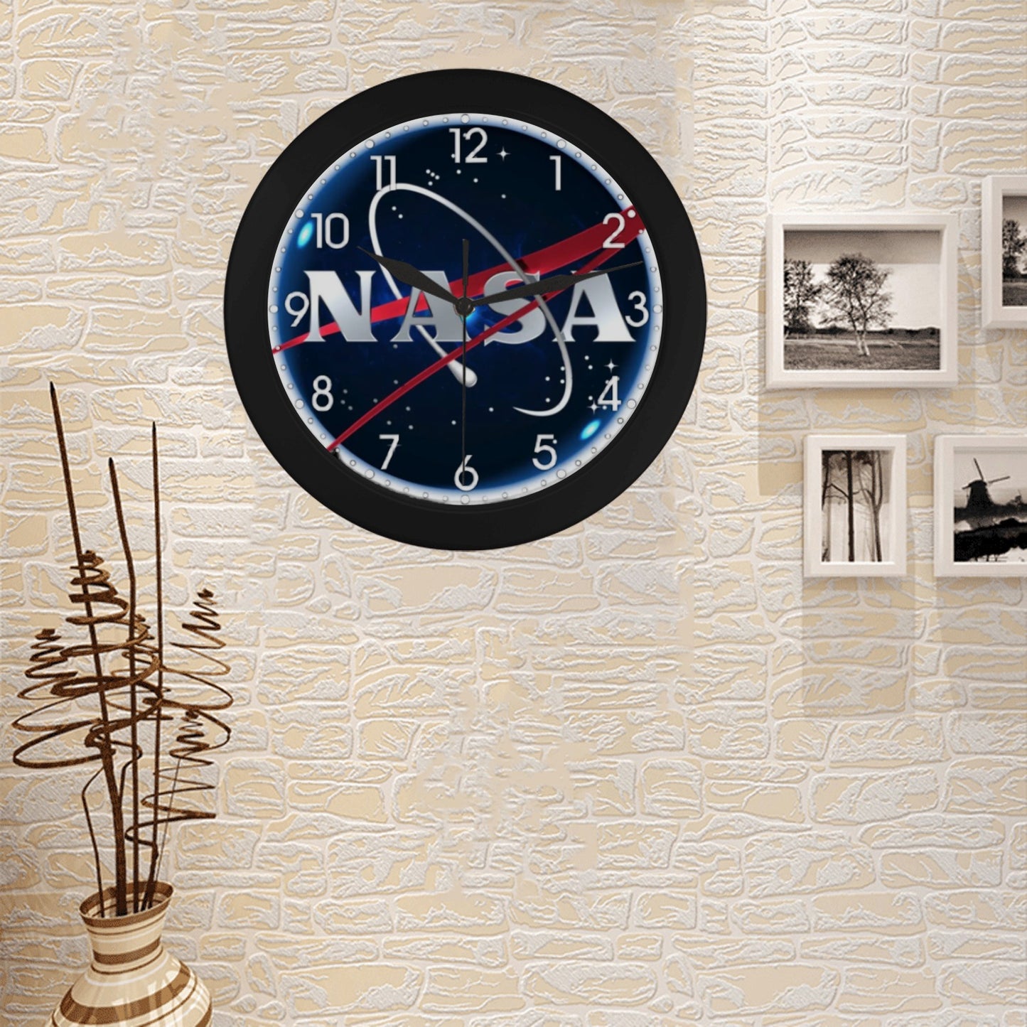 US Navy Gold Yellow Orange Black Outer Wall Clock Circular Plastic Wall clock