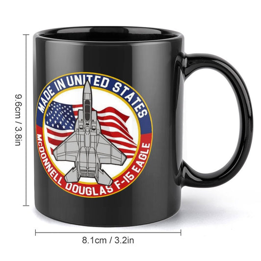 Naval Aviation Born To Fly Emblem On Black Ceramic Coffee Mug (Comes With Your Initials Or Rank And Name Free Of Charge On Mug!)