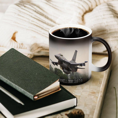 McDonnell Douglas F-16 Fighter Jet Heat Activated Coffee Mug