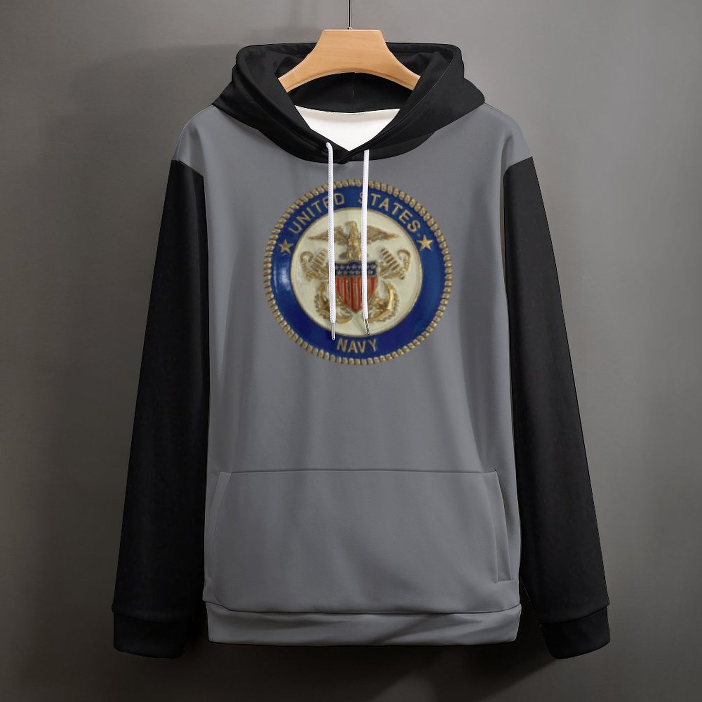Men's Women's Madison Ave U.S. Navy Emblem Soft Double Layer Loose Fitting Hoodie