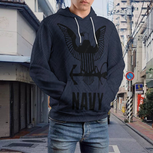 Men's Women's Madison Ave U.S. Navy Anchor Logo Soft Double Layer Loose Fitting Hoodie