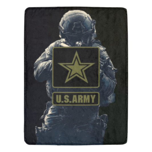 Large 70X80 Inch Microfleece Soft Warm US Army Soldier Insignia Monogram Blanket Ultra-Soft Micro Fleece Blanket 60"x80" (Thick) Name Rank Can Be Put On This Blanket...