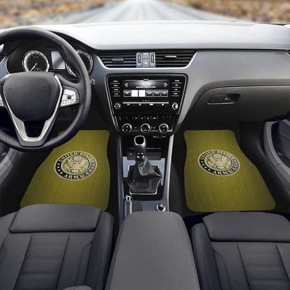 Green Gold US Army Insignia Custom Monogram Floor Mats Front Car Floor Mat (2pcs)