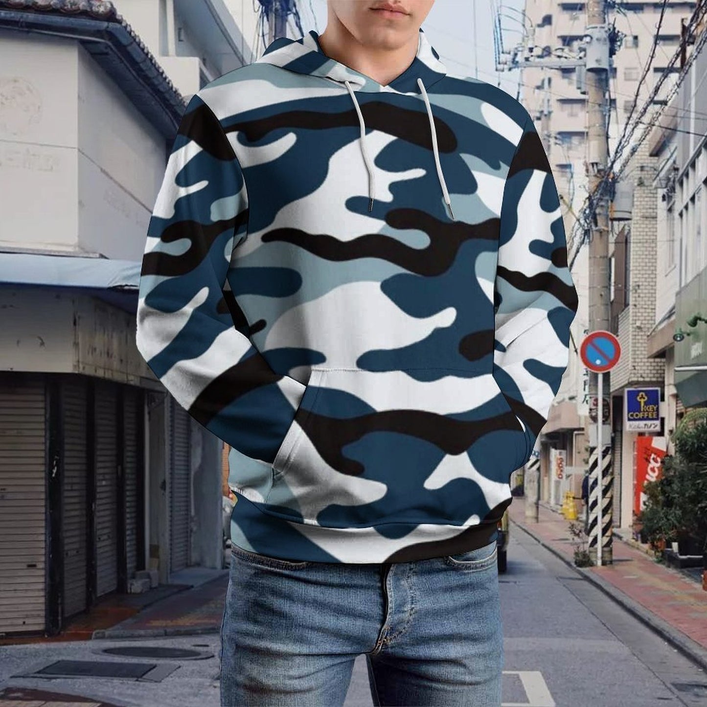 Men's Women's Madison Ave Camouflage Soft Double Layer Loose Fitting Hoodie