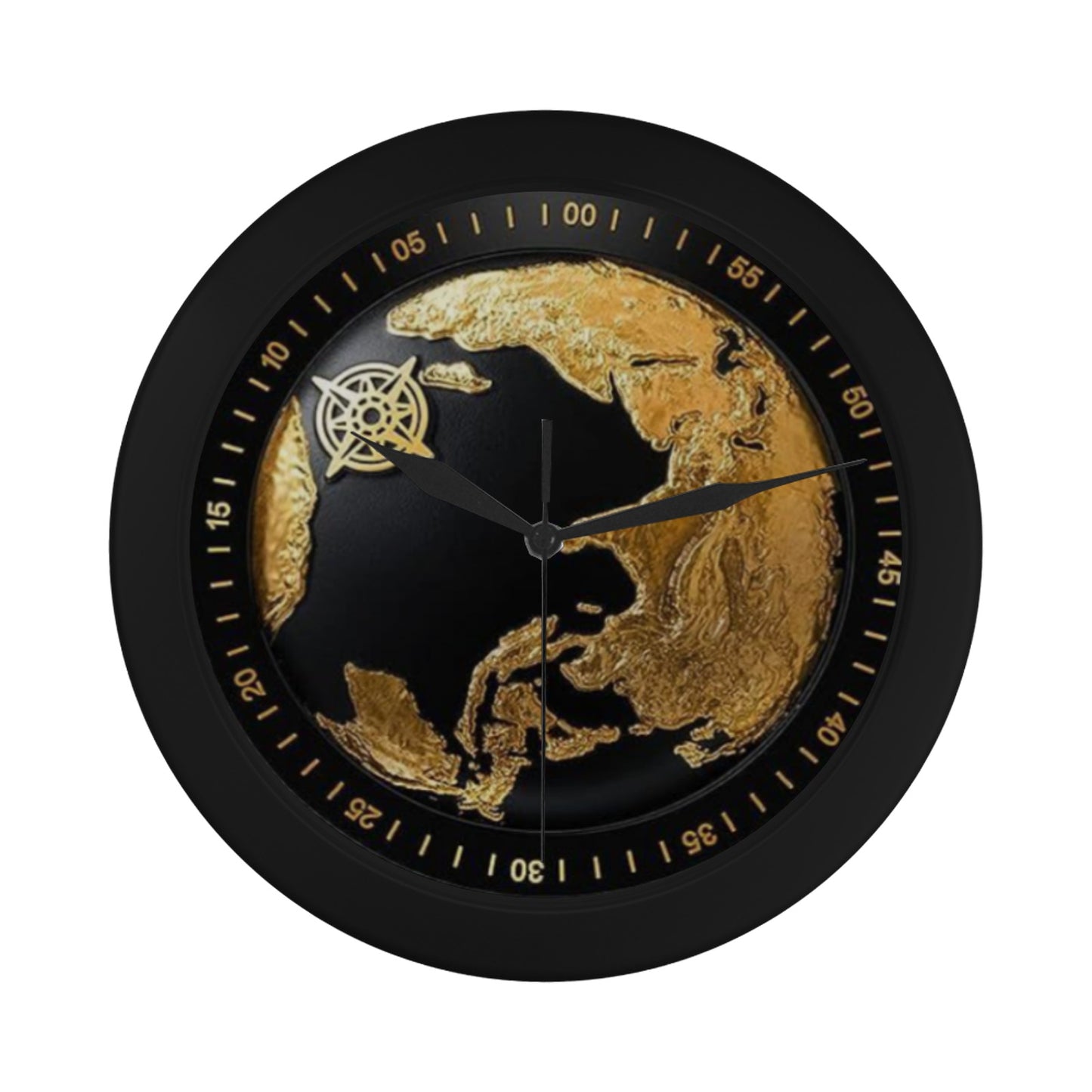 Men's 3D Skeleton Globe Of Earth In Bronze Outer Wall Clock Circular Plastic Wall clock