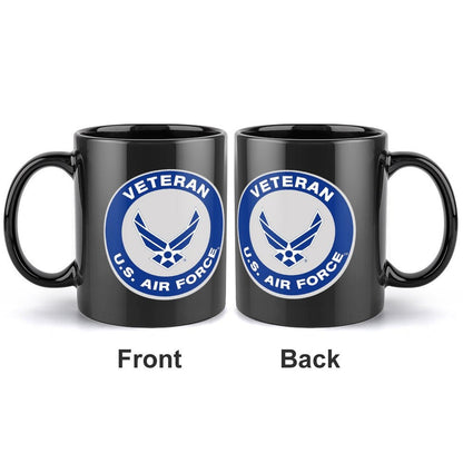 Naval Aviation Born To Fly Emblem On Black Ceramic Coffee Mug (Comes With Your Initials Or Rank And Name Free Of Charge On Mug!)