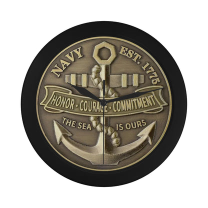 US Navy Gold Yellow Orange Black Outer Wall Clock Circular Plastic Wall clock