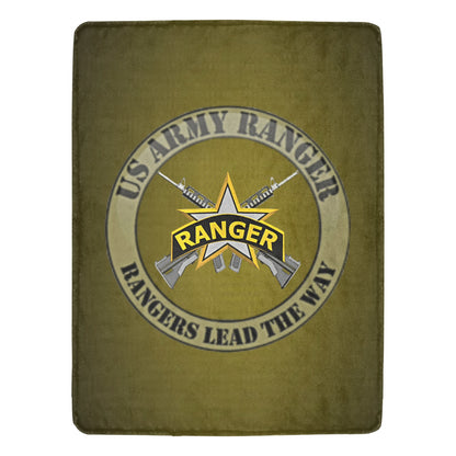 Army Green With US Army Rangers Yellow Black Insignia 70X80 Inch Large Micro Fleece Monogram Blanket Ultra-Soft Micro Fleece Blanket 60"x80" (Thick) Name Rank Can Be Put On This Blanket...