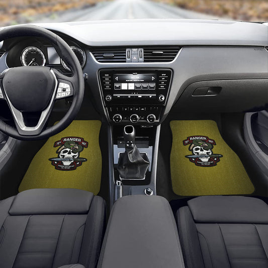 US Army Rangers Special Forces Skull 95th Infantry Insignia Custom Monogram Floor Mats Front Car Floor Mat (2pcs) Comes With Initials Or Name On Them...