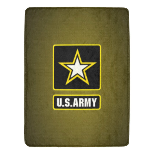 Army Green With US Army Yellow Black Insignia 70X80 Inch Large Micro Fleece Warm Monogram Blanket Ultra-Soft Micro Fleece Blanket 60"x80" (Thick) Name Rank Can Be Put On This Blanket...