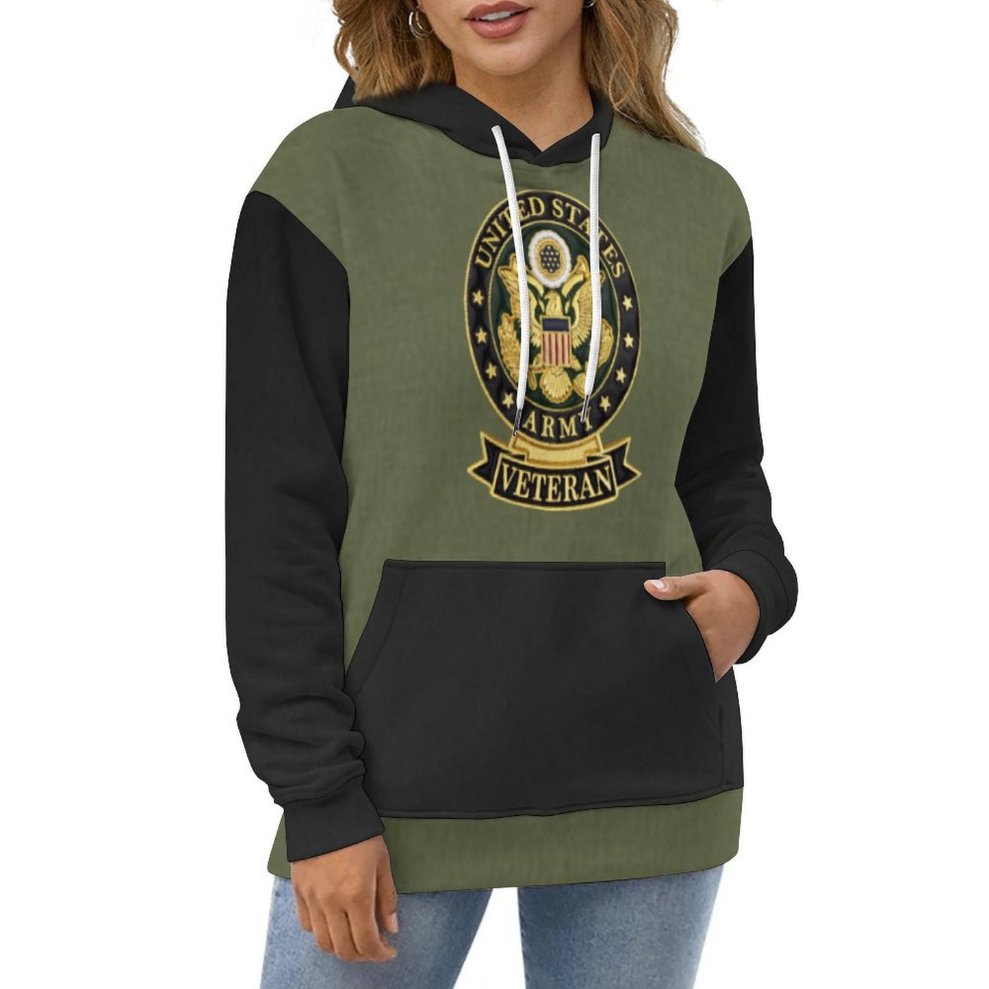 Men's Women's Madison Ave U.S. Army Veteran Emblem Soft Double Layer Loose Fitting Hoodie