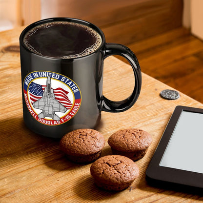 Naval Aviation Born To Fly Emblem On Black Ceramic Coffee Mug (Comes With Your Initials Or Rank And Name Free Of Charge On Mug!)