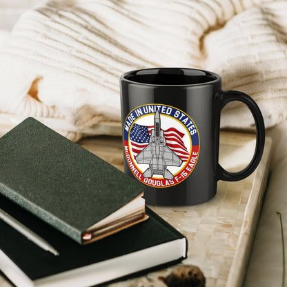 Naval Aviation Born To Fly Emblem On Black Ceramic Coffee Mug (Comes With Your Initials Or Rank And Name Free Of Charge On Mug!)