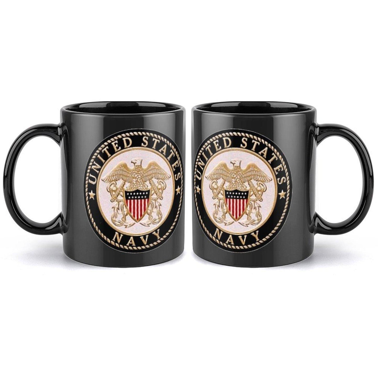 US Navy Emblem Ceramic Coffee Mug Comes With Buyer's Initial Or Rank & Name At No Additional Charge