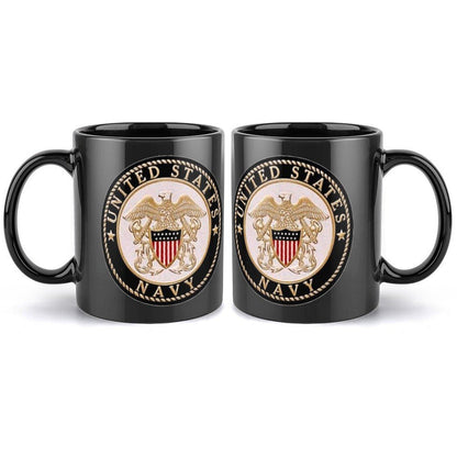 US Navy Emblem Ceramic Coffee Mug Comes With Buyer's Initial Or Rank & Name At No Additional Charge
