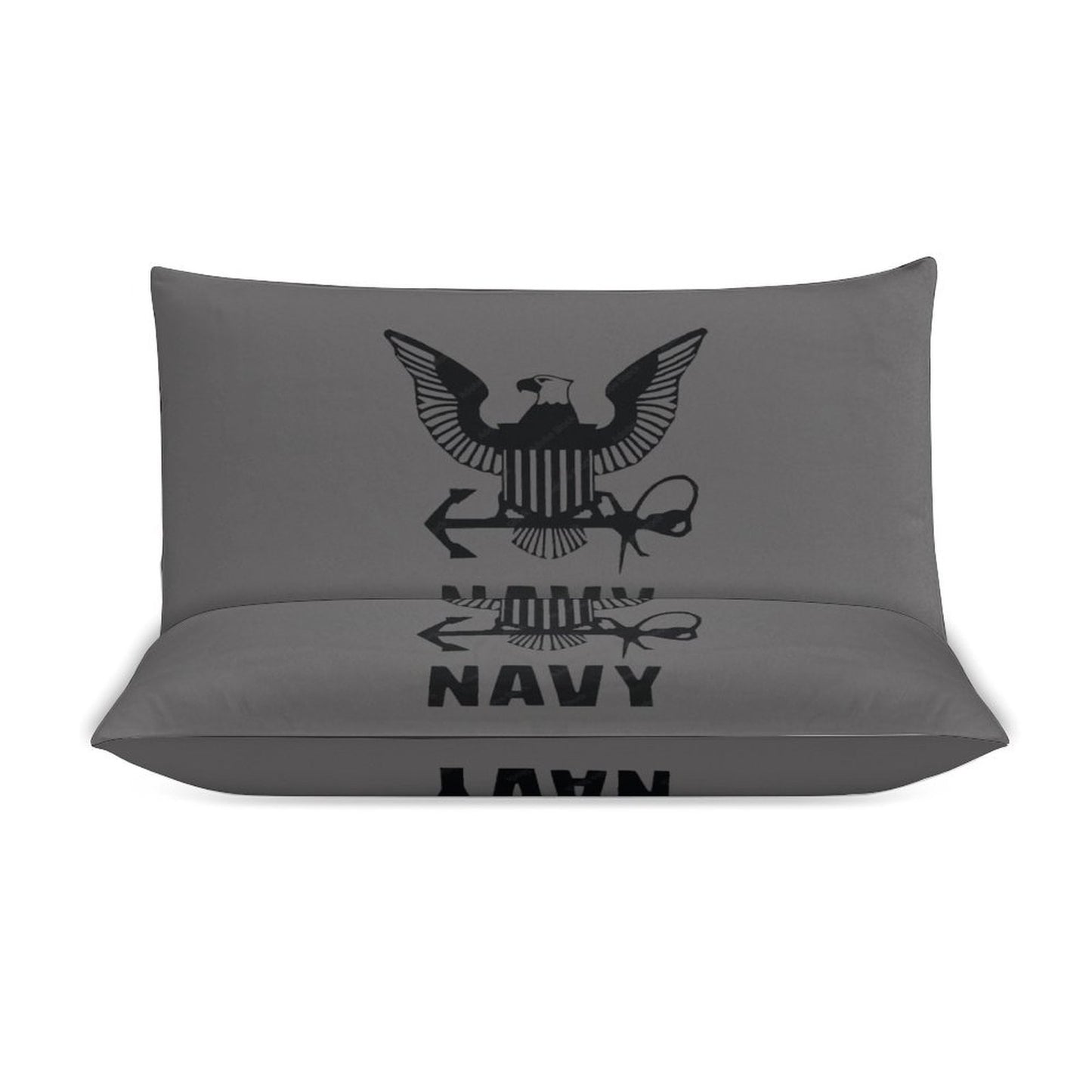 Madison Avenue U.S. Navy Black 3-Piece Bedding Set 102"×90" (1 Quilt Cover + 2 Pillowcases) Comes With Name Or Rank Name On Quilt...