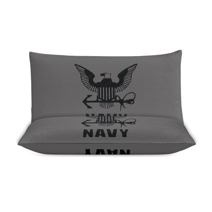 Madison Avenue U.S. Navy Black 3-Piece Bedding Set 102"×90" (1 Quilt Cover + 2 Pillowcases) Comes With Name Or Rank Name On Quilt...