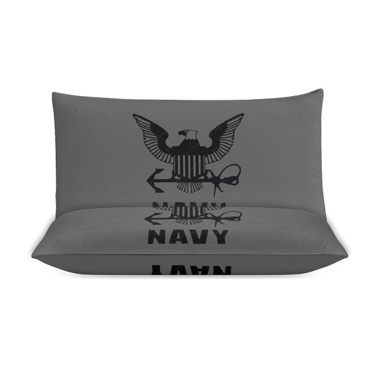 Madison Avenue U.S. Navy Black 3-Piece Bedding Set 102"×90" (1 Quilt Cover + 2 Pillowcases) Comes With Name Or Rank Name On Quilt...