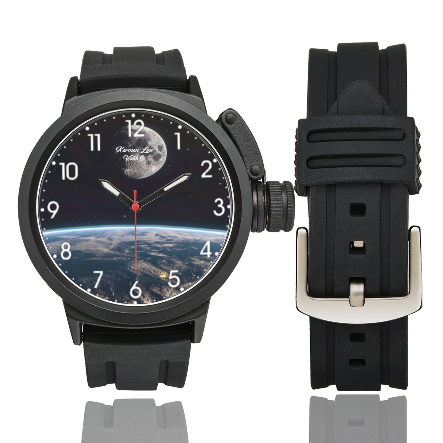 Karman Line From Earth To The Moon Miyota Quartz Movement Waterproof Monogram Watch Men's Sports Watch(Model 309) Come With Name Or Name And Rank On Dial...