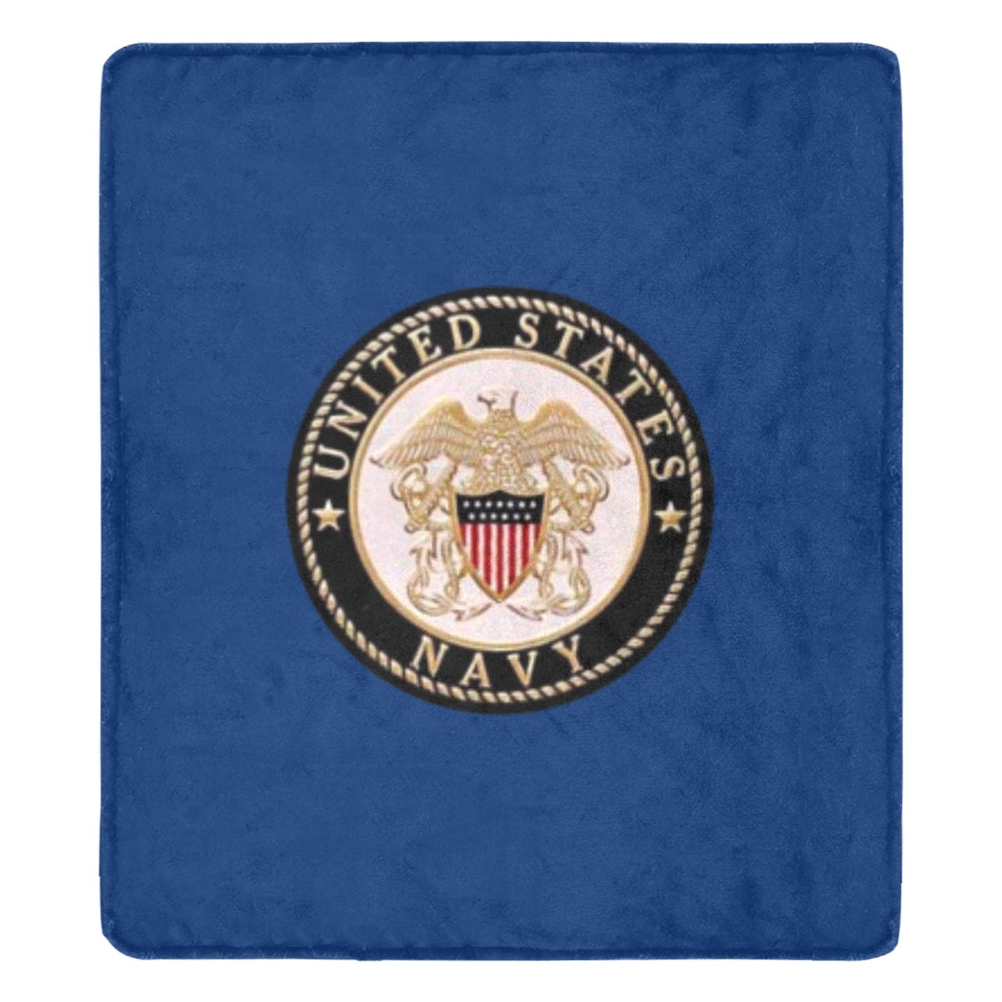 Large Deep Blue United States Navy Emblem Ultra-Soft Micro Fleece Blanket 70''x80'' Name Rank Can Be Put On This Blanket...
