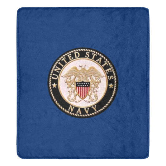 Large Deep Blue United States Navy Emblem Ultra-Soft Micro Fleece Blanket 70''x80'' Name Rank Can Be Put On This Blanket...