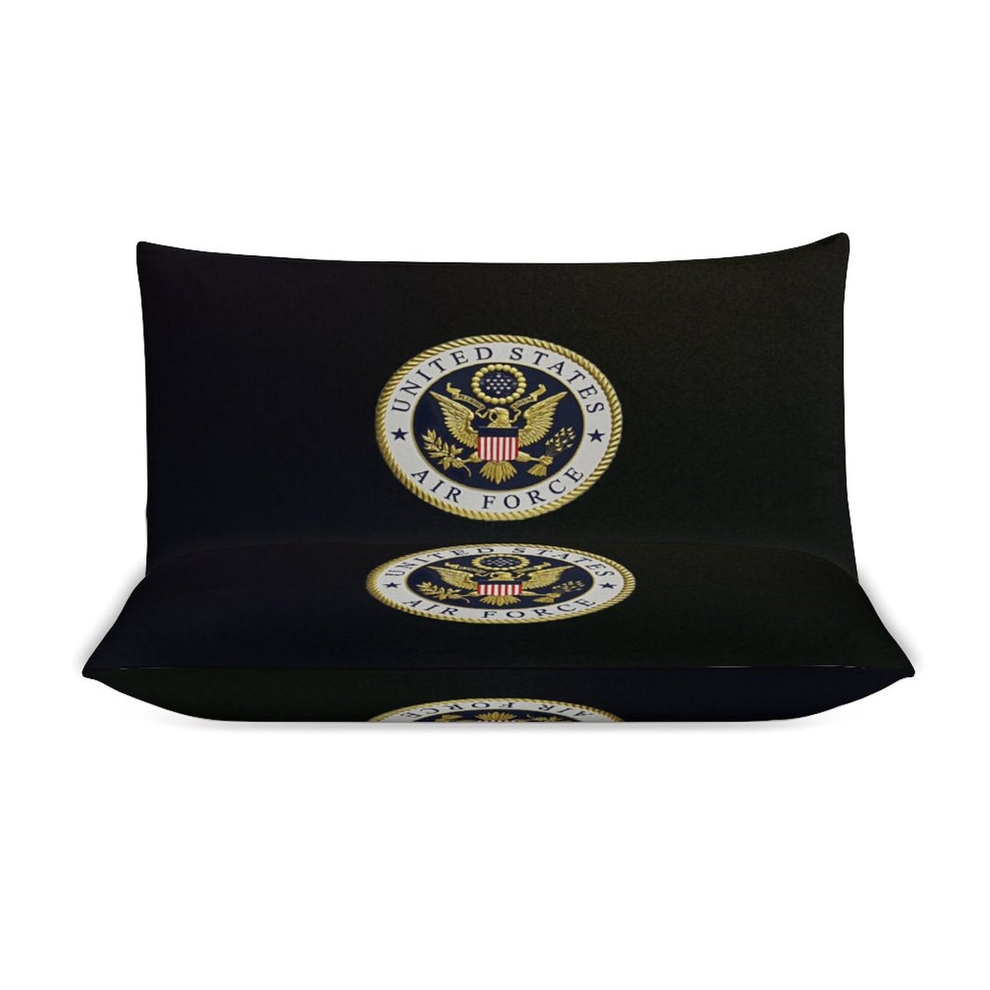 Madison Avenue U.S. Air Force Emblem Black 3-Piece Bedding Set 79"×90" (1 Quilt Cover + 2 Pillowcases) Comes With Name Or Rank Name On Quilt...