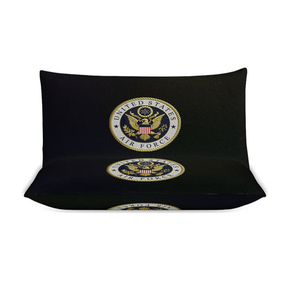 Madison Avenue U.S. Air Force Emblem Black 3-Piece Bedding Set 79"×90" (1 Quilt Cover + 2 Pillowcases) Comes With Name Or Rank Name On Quilt...