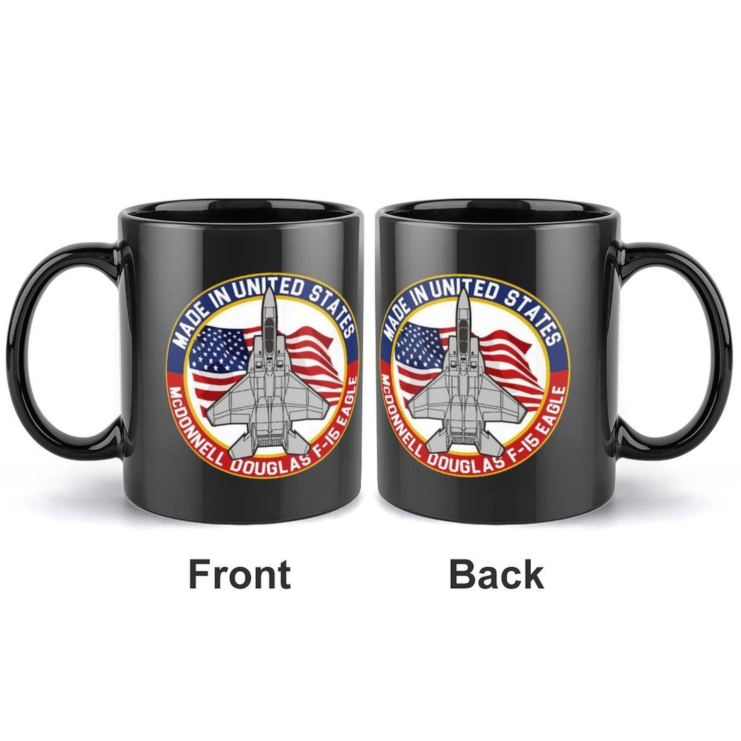 Naval Aviation Born To Fly Emblem On Black Ceramic Coffee Mug (Comes With Your Initials Or Rank And Name Free Of Charge On Mug!)