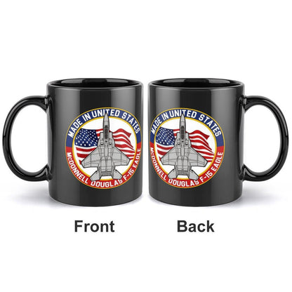 Naval Aviation Born To Fly Emblem On Black Ceramic Coffee Mug (Comes With Your Initials Or Rank And Name Free Of Charge On Mug!)
