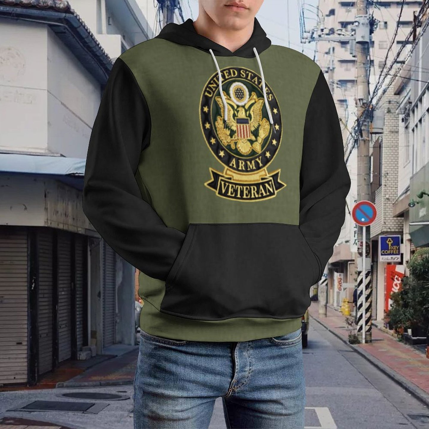 Men's Women's Madison Ave U.S. Army Veteran Emblem Soft Double Layer Loose Fitting Hoodie