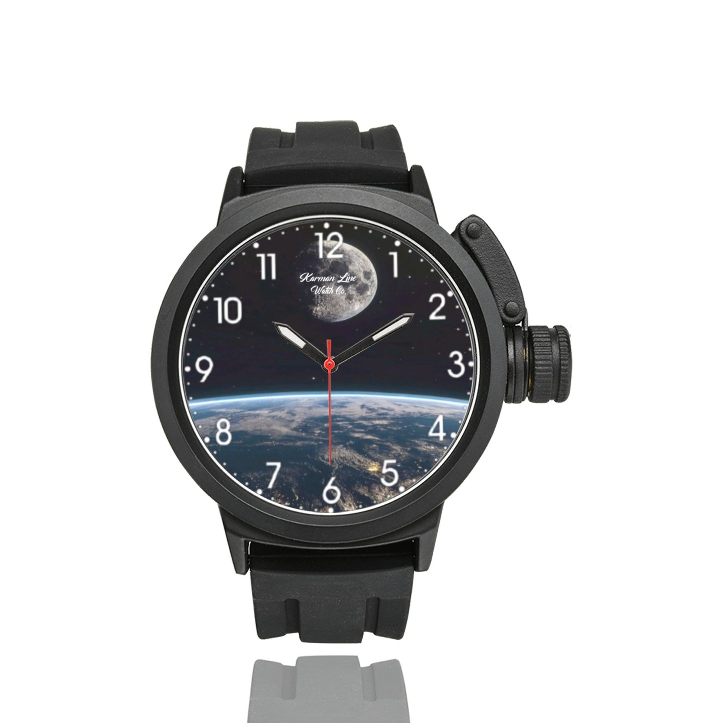 Karman Line From Earth To The Moon Miyota Quartz Movement Waterproof Monogram Watch Men's Sports Watch(Model 309) Come With Name Or Name And Rank On Dial...