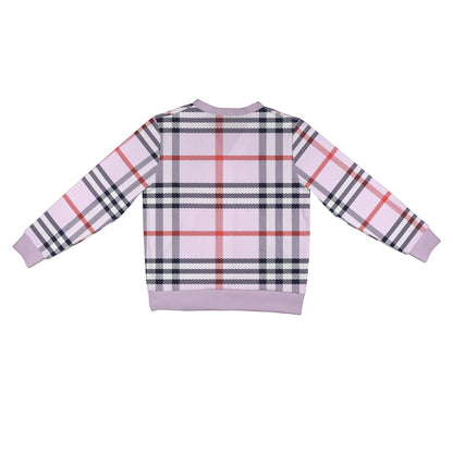 Women's Cardigan Burb Design Lightblue Red Black Plaid Fall Season Women's Ribbed Cardigan (Model H73)