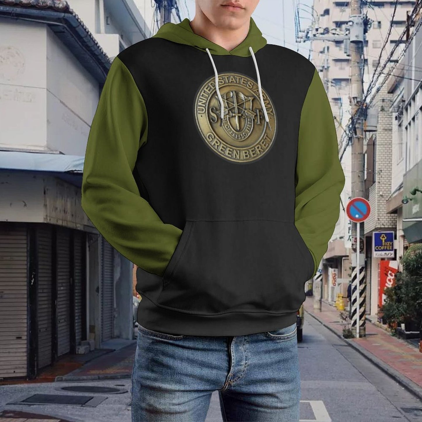Men's Women's Madison Ave U.S. Green Beret EmblemSoft Double Layer Loose Fitting Hoodie