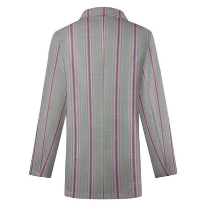 Women's Gray & Pink Pinstripe Summer Formal Fun Event Blazer Jacket...