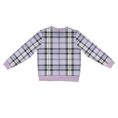 Women's Cardigan Burb Design Lightblue Black Plaid Fall Season Women's Ribbed Cardigan (Model H73)