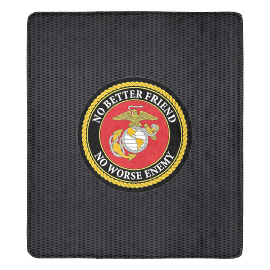 Large Black Microfiber Micro Fleece Flannel 70X80 Inch Soft Warm Monogram U.S. Marine Corps Insignia Black Blanket...