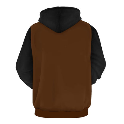 US Army Large Double Layer Soft Comfortable Hoodie In Deep Brown Mahogany And Black Colors Double-Layer Hood All-Over Print Adult Hoodie