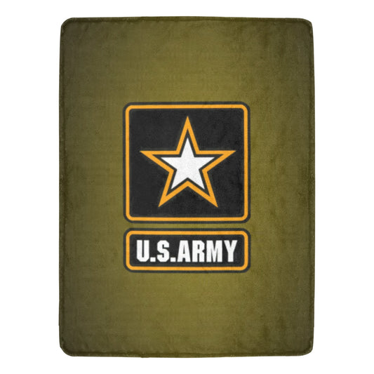 Army Green With US Army Orange Black Insignia 70X80 Inch Large Micro Fleece Warm Monogram Blanket Ultra-Soft Micro Fleece Blanket 60"x80" (Thick) Name Rank Can Be Put On This Blanket...