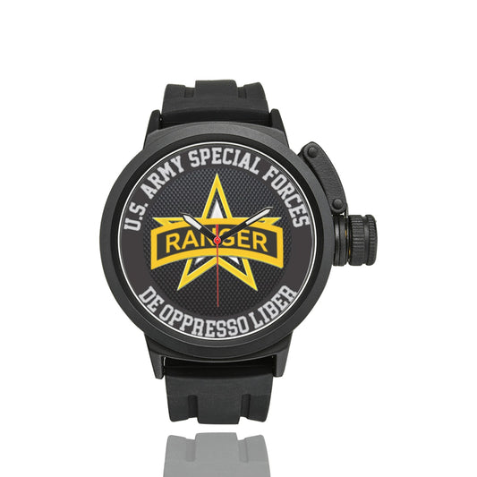 Men's US Army Special Forces Ranger Large Insignia Miyota Quartz Movement Waterproof Monogram Watch Come With Name Or Name And Rank On Dial...